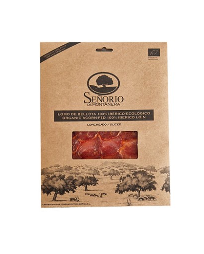 Lombo di maiale iberico biologico 100% alimentato a ghiande tranché 100 gr.