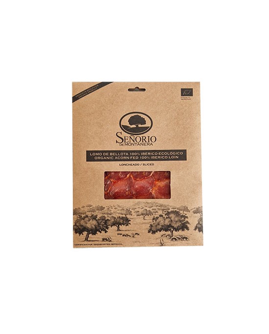 Lombo di maiale iberico biologico 100% alimentato a ghiande tranché 100 gr.