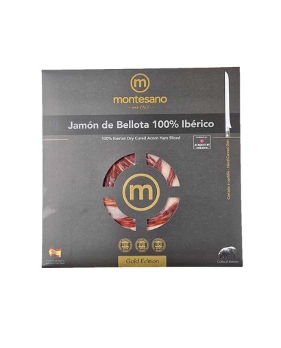 100% iberská šunka Bellota - Pata Negra, nakrájená na plátky 100g