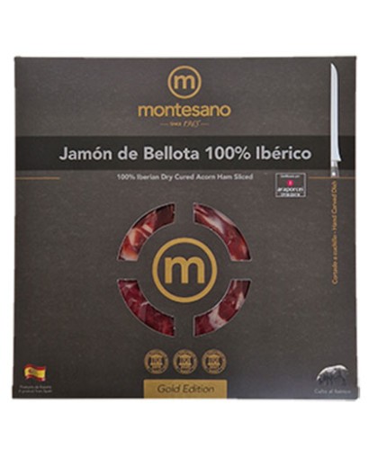 100% Jambon iberic de Bellota - Pata Negra, tăiat cu cuțitul 80g