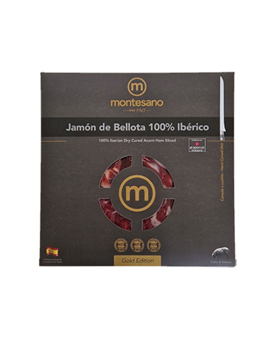 100% Iberische Bellota Ham - Pata Negra, gesneden met een mes 80g